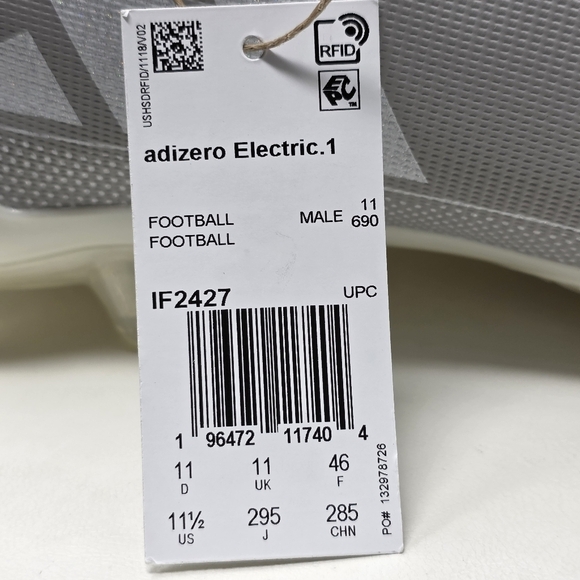 Adidas Adizero Electric.1 IF2427 Grey Silver Football Cleats Mens Size 11.5 New